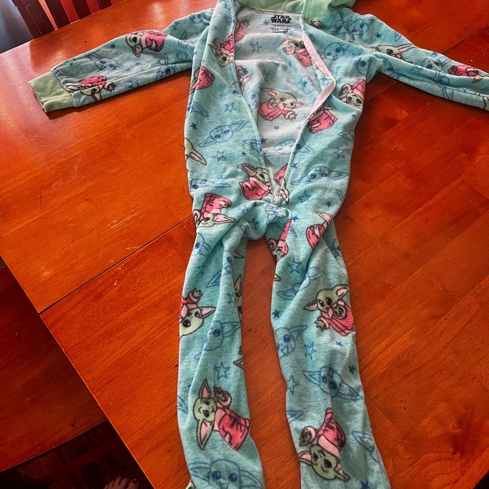 Star Wars Green and Pink Floral Footies One Piece